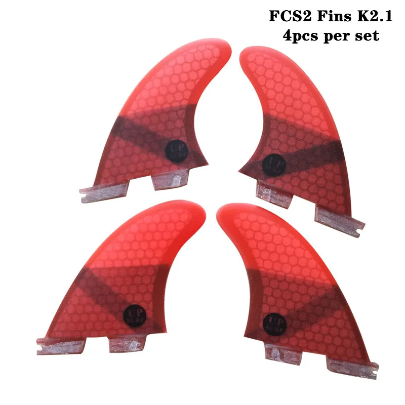 Surf FCS2 Fin K2.1 Black/Blue/Red/Green Fibreglass Honeycomb Surf Fins SUP Board Fin Quad fin set