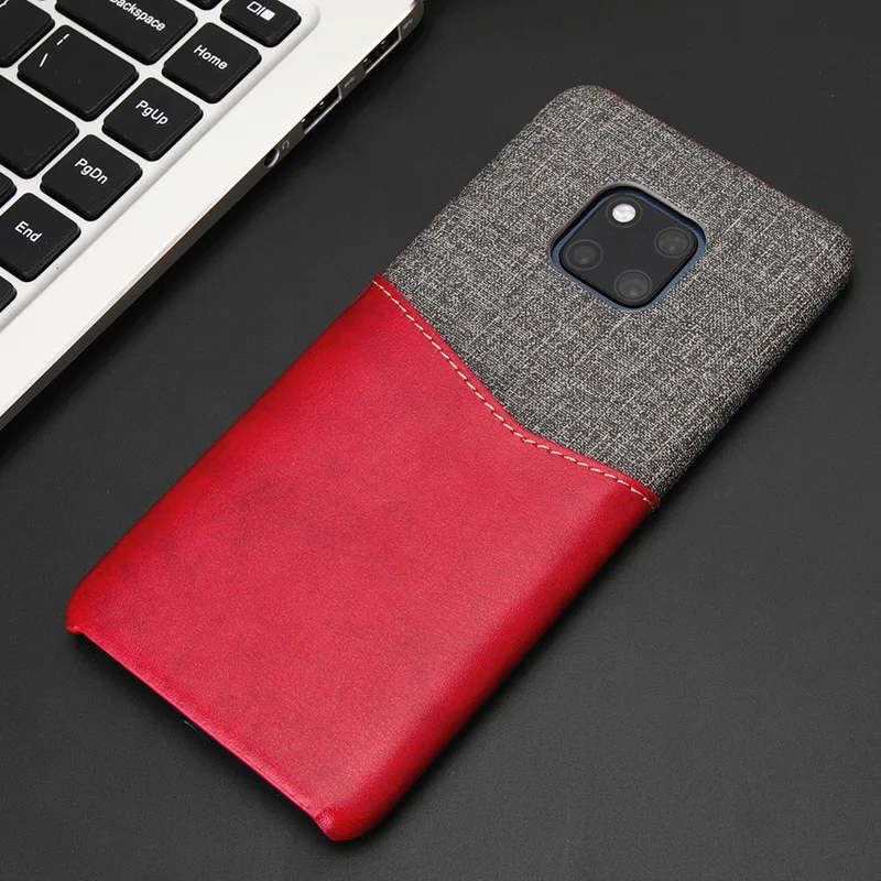 Fashion Matte Canvas+Smooth PU Leather Case For Huawei Mate20 Lite Card