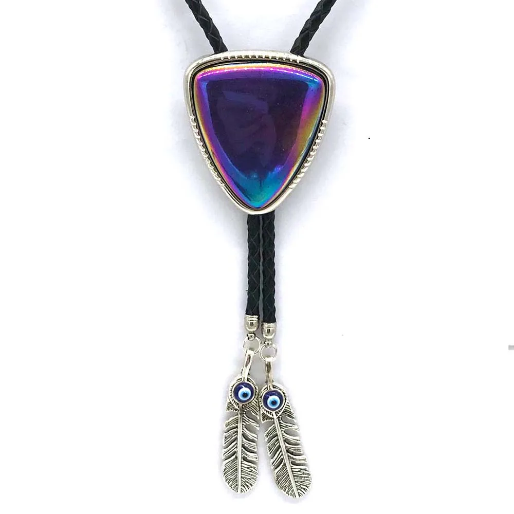 

Western cowboy BOLO TIE personality triangle alloy feather pendant bow tie men's new tie MAN ACCESSORI