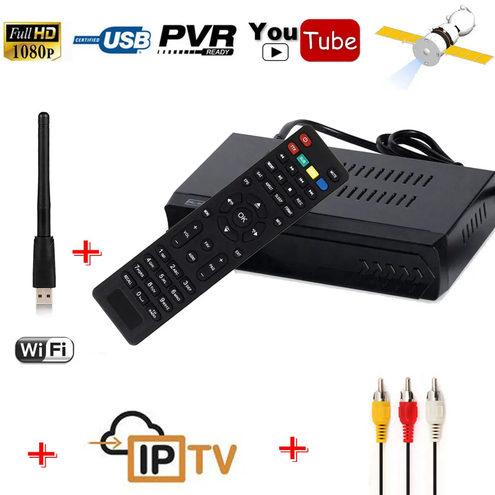 

Koqit TV Tuner DVB S2 Decoder receptor Digital Satellite Receiver IPTV Combo USB RJ45 Lan Wifi Youtube IKS Cline vu Key tv box
