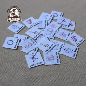 

96 Custom logo labels / Natural Fabric Labels, handmade fabric tags,Custom Clothing Labels,Name Tags