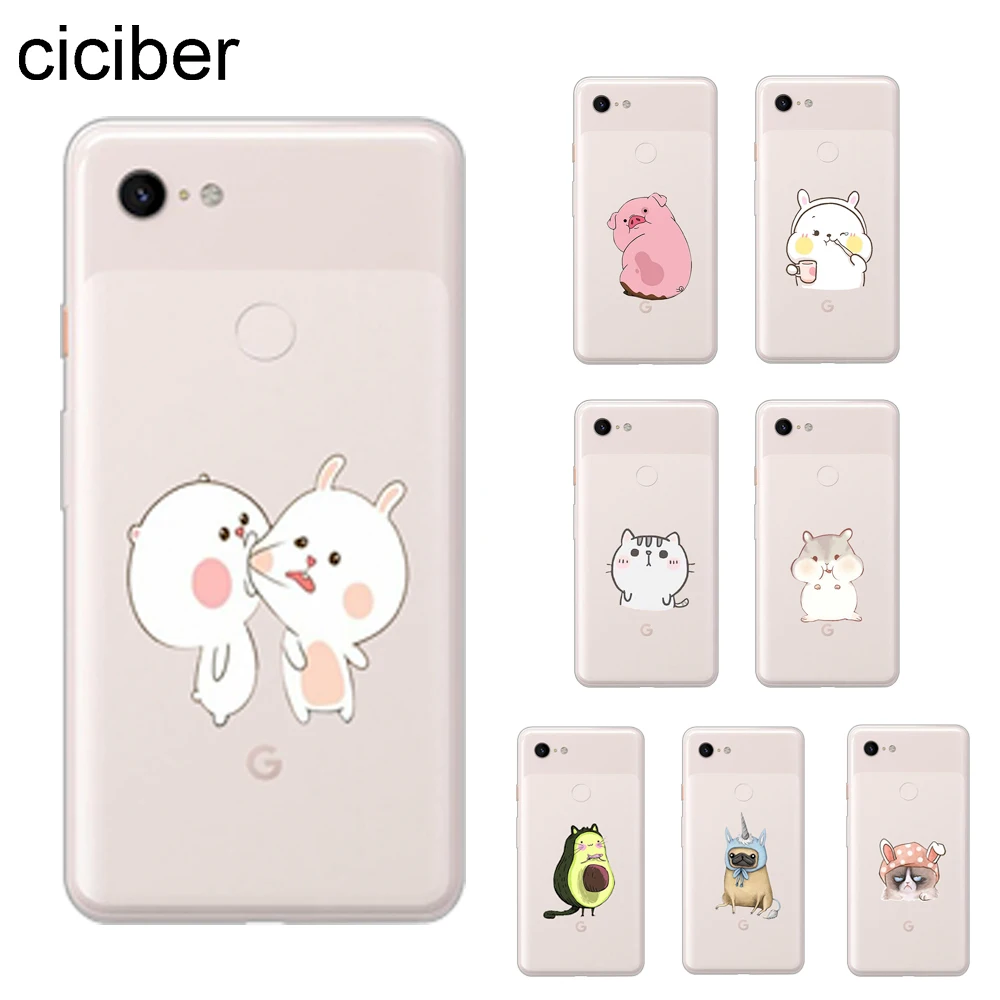 

ciciber Cute Cat Rabbit Phone Cases For Google Pixel 3 2 XL Soft Silicone TPU Back Cover for Pixel 3XL 2XL Fundas Coque Shell
