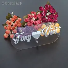 Изготовленный на заказ акриловый зеркальный слов для указанные в таблице украшения Свадебная вечеринка Органайзер гость подарки настраиваемым именем с подставка для ногтей