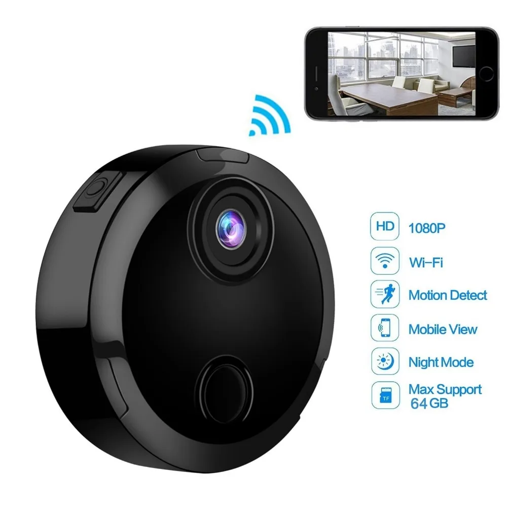 Мини камера 1080P Wifi IP Сетевая сенсор Инфракрасное Ночное Видение Поддержка