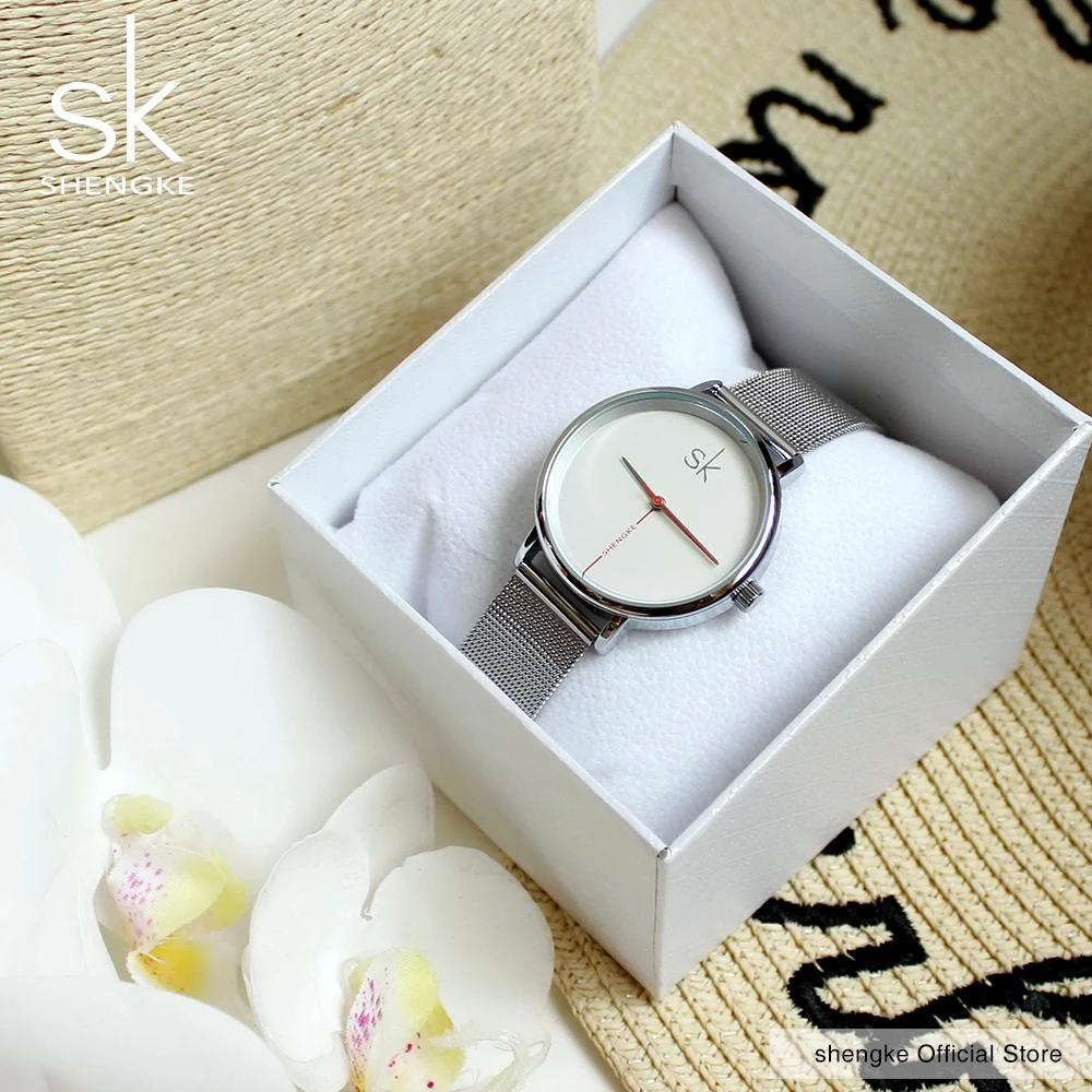 Shengke Brand Women Watches 2017 Creative Leather Watch Fashion Quartz Watch Women Waterproof Montre Femme Reloj Mujer