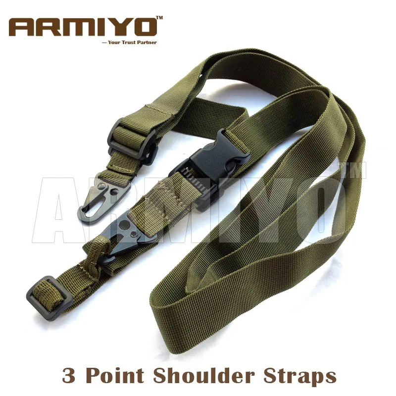 

Armiyo 3 Point Adjustable Bungee Hunting Camera Strap Wrap Ring Shot Sling System Olive Drab