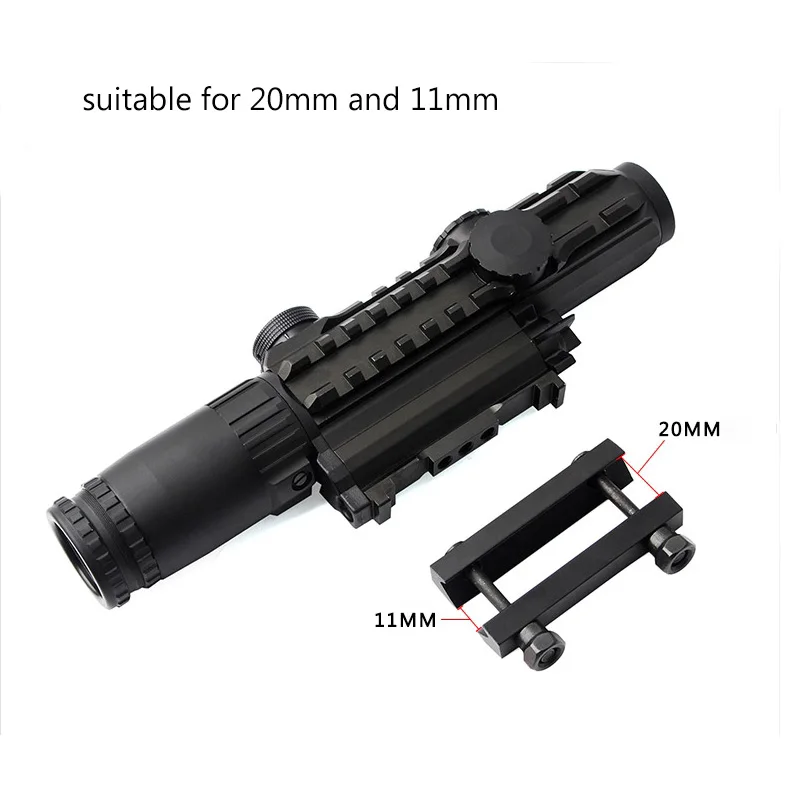 

1-3X14 EG Fits 11/20 Rail Tactical Riflescope With Orange Illuminated Optic Sight Sniper Tactical Rifle Hunting Scope