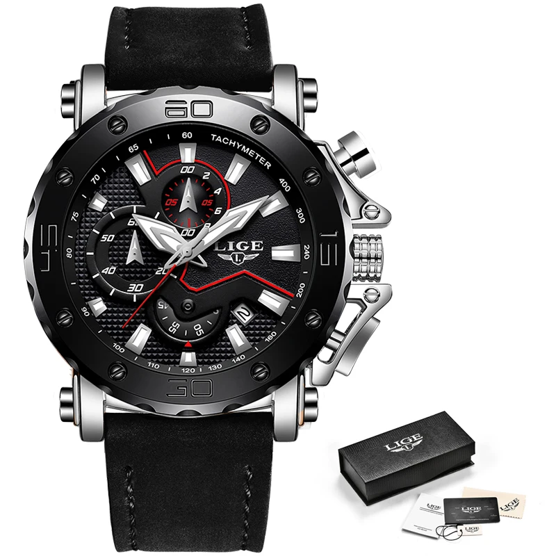 Relogio Masculino Lige Watch Luxury Brand Men Analog Leather Sport Watches Men Army Military-6