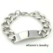 14 мм Ширина Мода браслеты с манжетами мужские серебряные из нержавеющей стали ID горячая Распродажа тяжелые крутые, для байкеров, подарок, детские ювелирные изделия, KB020