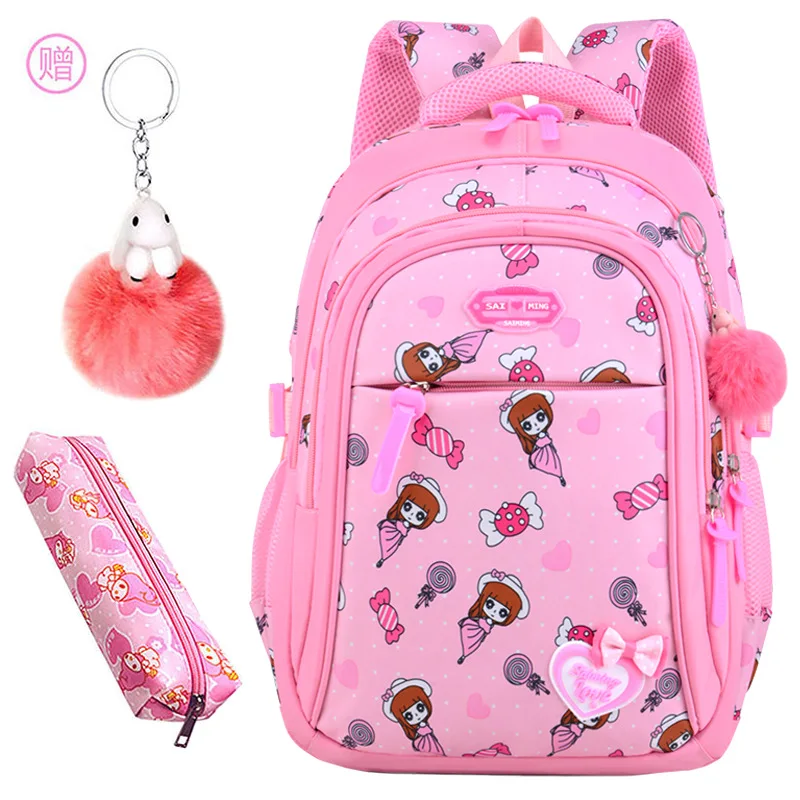 

2019 Fashion Children School Bags For Girls Kids orthopedic Schoolbag pink Cartoon Kids School Backpacks Mochila Infantil