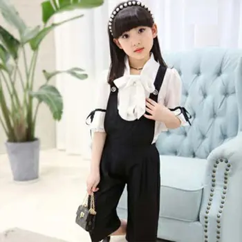 

T-shirt+Bib Short Pants 2Pcs Suits Summer Girls Clothes Sets 2019 Kids Clothing Newborn Baby Girl Clothes 3t 4 5 6 7 8 9 10 12