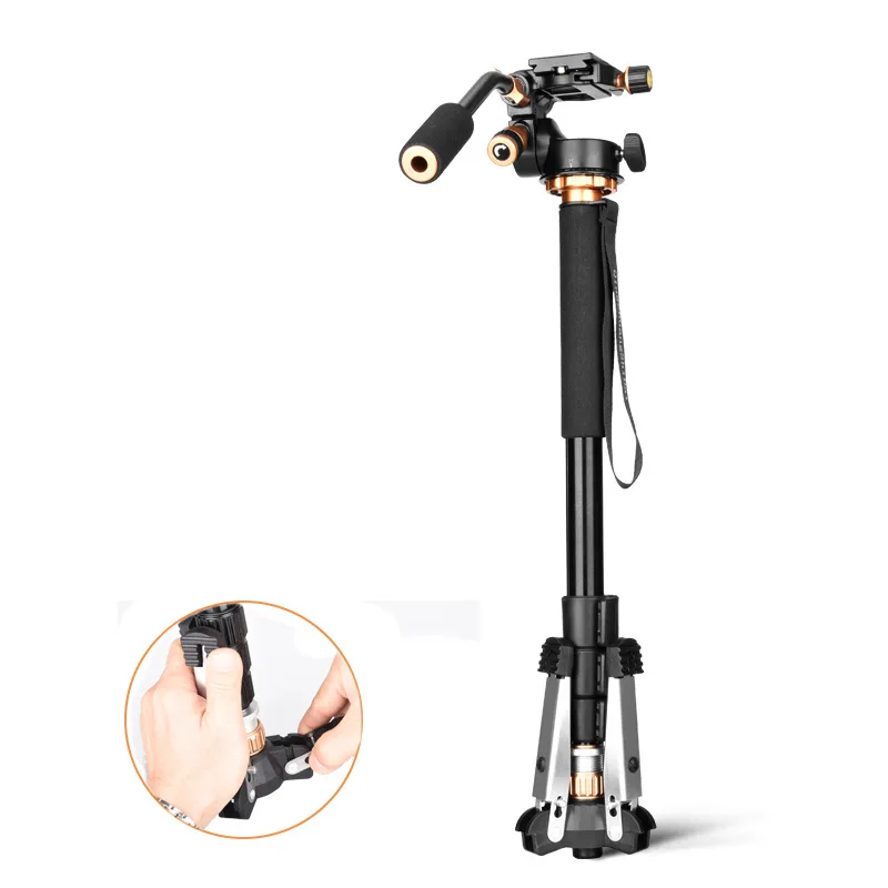 QZSD Q158 3 in 1 Aluminum Professional Monopod Camera Video tripod