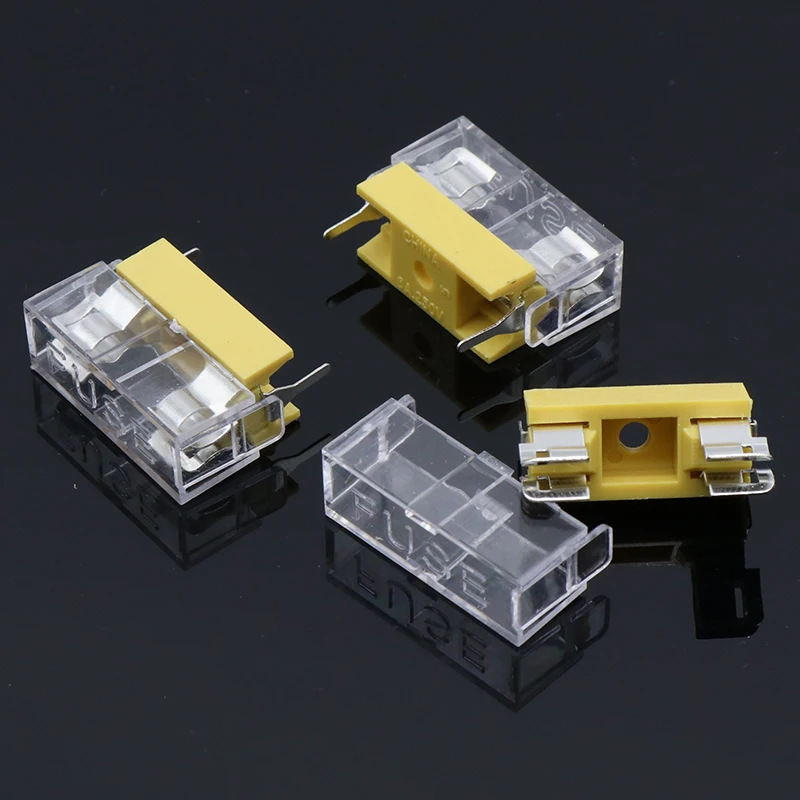 DC Fuse Holder 10 pcs Panel Mount PCB Fuse Holder Case w Cover 5x20mm