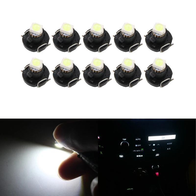 10PCs T3 Led Neo Wedge Instrument Dashboard Light Bulbs White T3 Cluster Gauges Led Panel