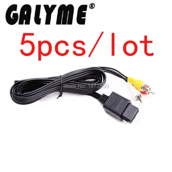 

5pcs/lot For Nintendo64N64 1.8M 6FT AV Composite S-Video RCA Video HD TV Cable For SNES SFCNGC AV Cable Wire Console Handheld