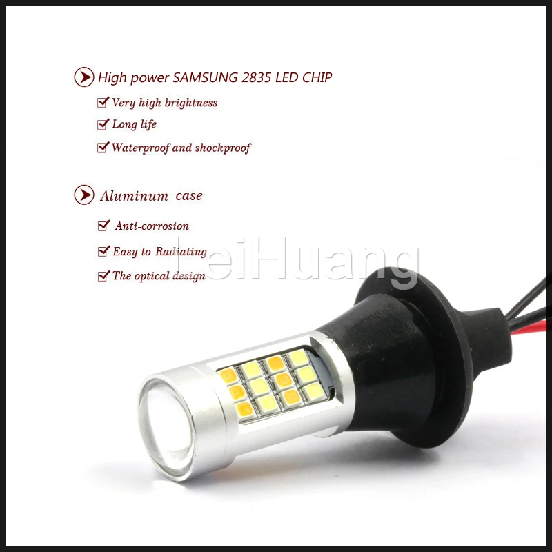 Ba15s BAU15S 1156 p21w s25 42 светодиодный T20 W21W WY21W 7440 дневной ходовой светильник + сигнал