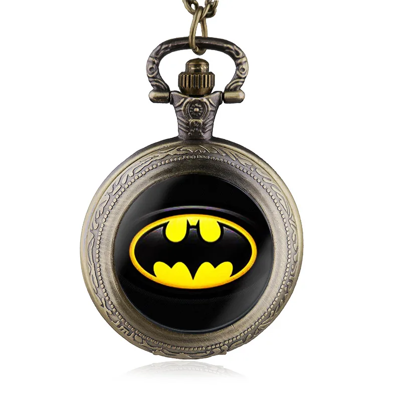 Винтажный Шарм летучая мышь стимпанк кварцевые женские карманные часы мужское ожерелье с подвеской с цепочкой подарки reloj de bolsillo HB849