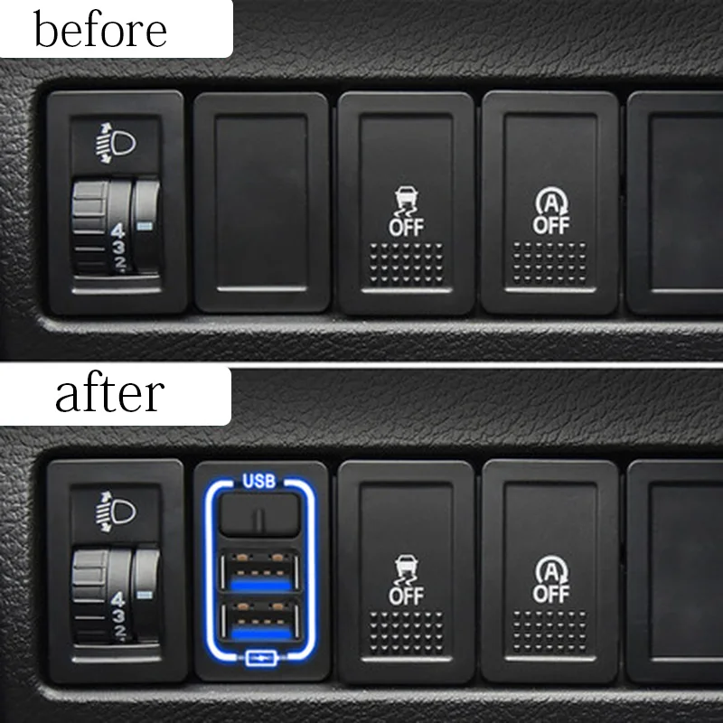 Автомобильное зарядное устройство с двумя usb портами для быстрой зарядки 3 0а
