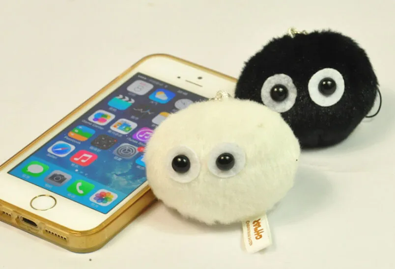 1 шт. выбор цвета Kawaii Mini 6 см белый Тоторо + черный пылесборник плюшевая мягкая