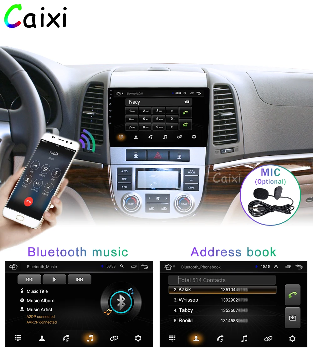 Flash Deal CAIXI  Android 8.1 Car Radio Multimedia Vdeo Player for Hyundai Santa  Fe 2 2006-2012 2 Din  Navitei GPS navigation Dvd Player 9