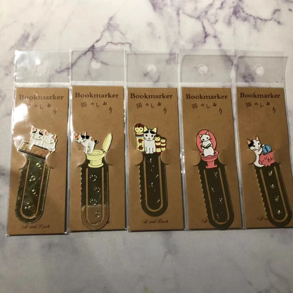

Cute Cartoon Cat And Flower Theme Theme Mini Metal Bookmark 1 Piece