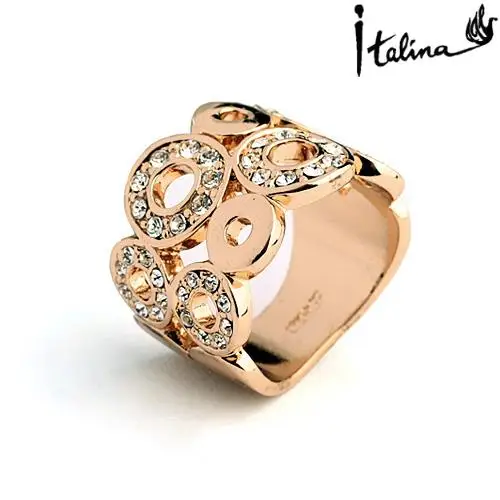 

Brand TracysWing Genuine Austria Crystal gold Color Rings for Women healthy Anti Allergies # RG90135White