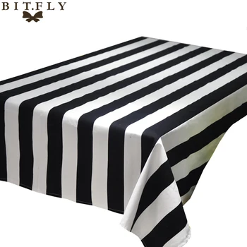 

Geometric Wave Black and White Striped Table Cloth Square Rectangular Tablecloth Table runner Home Restaurant Decoration