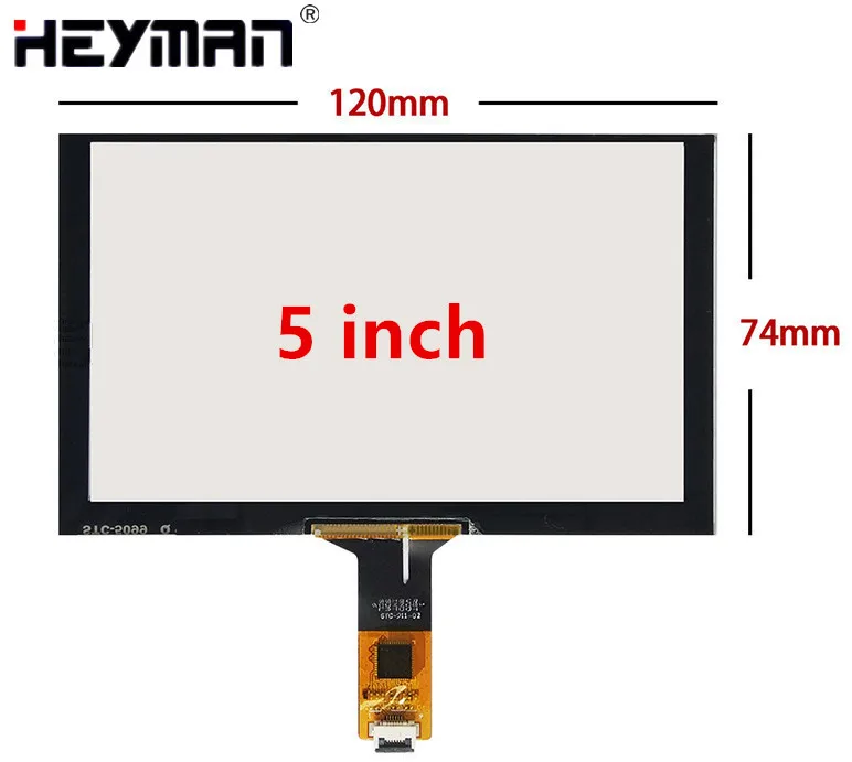 Универсальный 4,3/5/6,5/7 дюймов/8/9/10,1/12,1 дюймов емкостный сенсорный экран дигитайзер сенсорный экран панель Стекло USB драйвер платы - Цвет: only 5 inch Touch