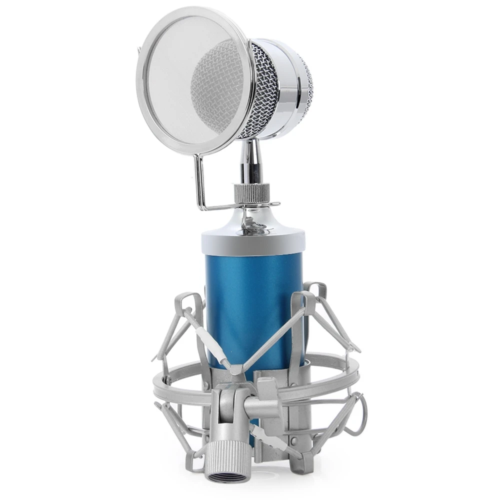 BM 8000 Professional Sound Studio Recording Condenser Microphone with 3 5mm Plug Stand Holder