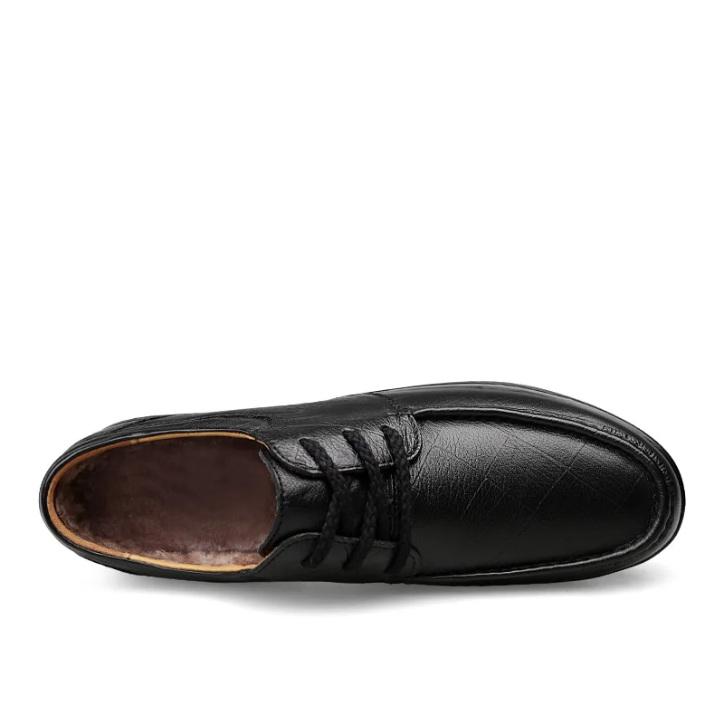 Г.; мужская обувь на меху; теплая зимняя модельная обувь; мужская кожаная обувь из натуральной кожи; Осенняя официальная обувь; мягкая Свадебная обувь - Цвет: Black Fur