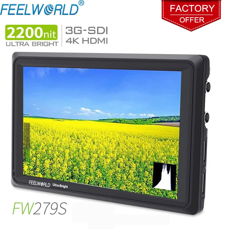 FEELWORLD FW279S 7 Zoll IPS 2200nits 3G-SDI 4K HDMI Kamera Feld Monitor 1920X1200 DSLR Monitor für schießen Video Filmausrüstung FEELWORLD FW279S 7 Zoll IPS 2200nits 3G-SDI 4K HDMI Kamera Feld Monitor 1920X1200 DSLR Monitor für schießen Video Filmausrüstung