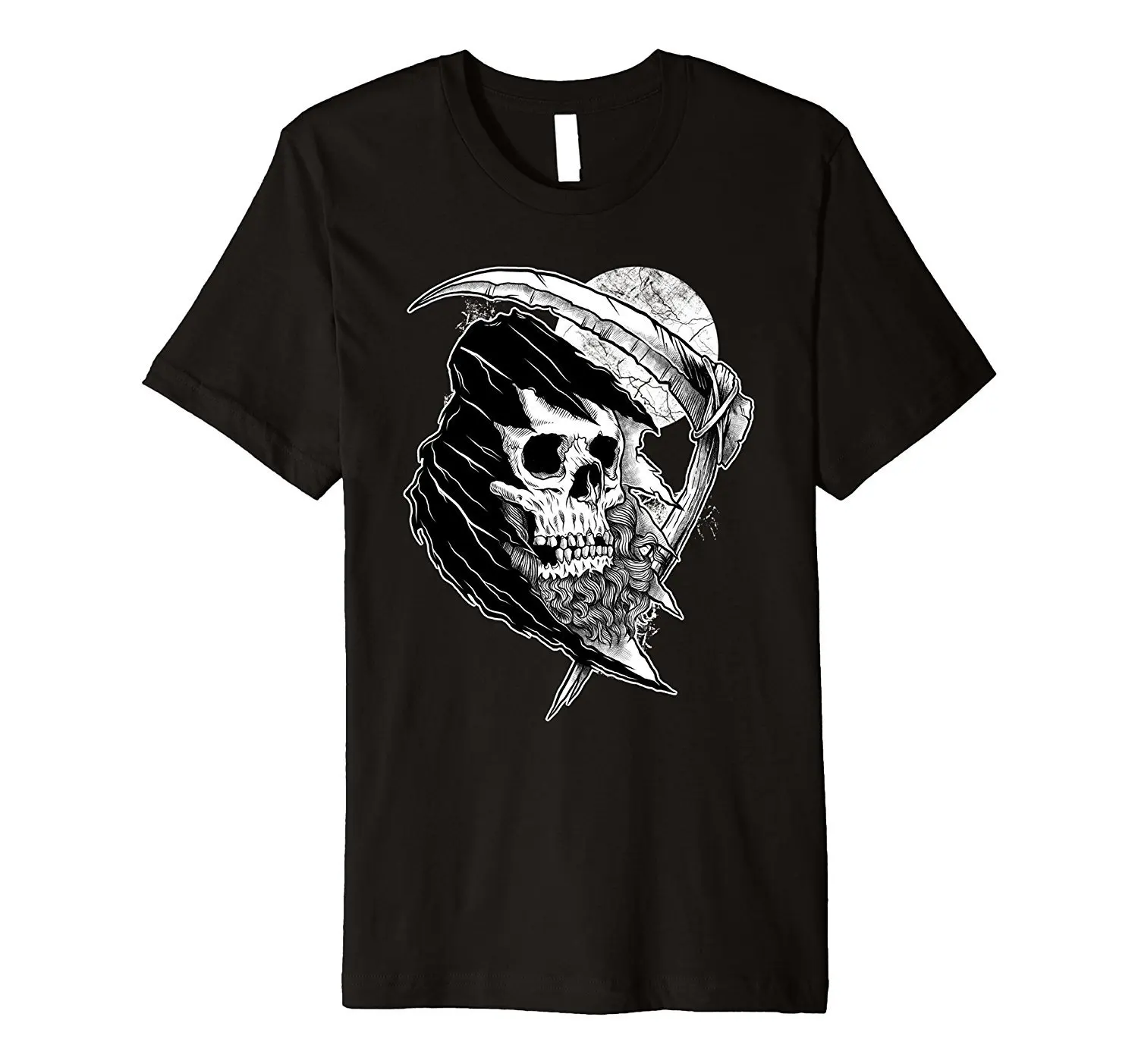 2019 Nieuwe Zomer Mode Mannen t-shirt De Baard Reaper Schedel Hipster Grim T-Shirt Повседневная футболка | Мужская