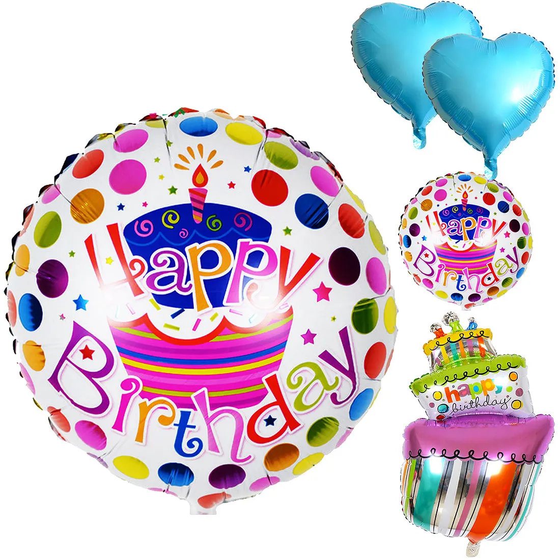 5pcs Birthday cake foil balloons inflatable happy birthday ...