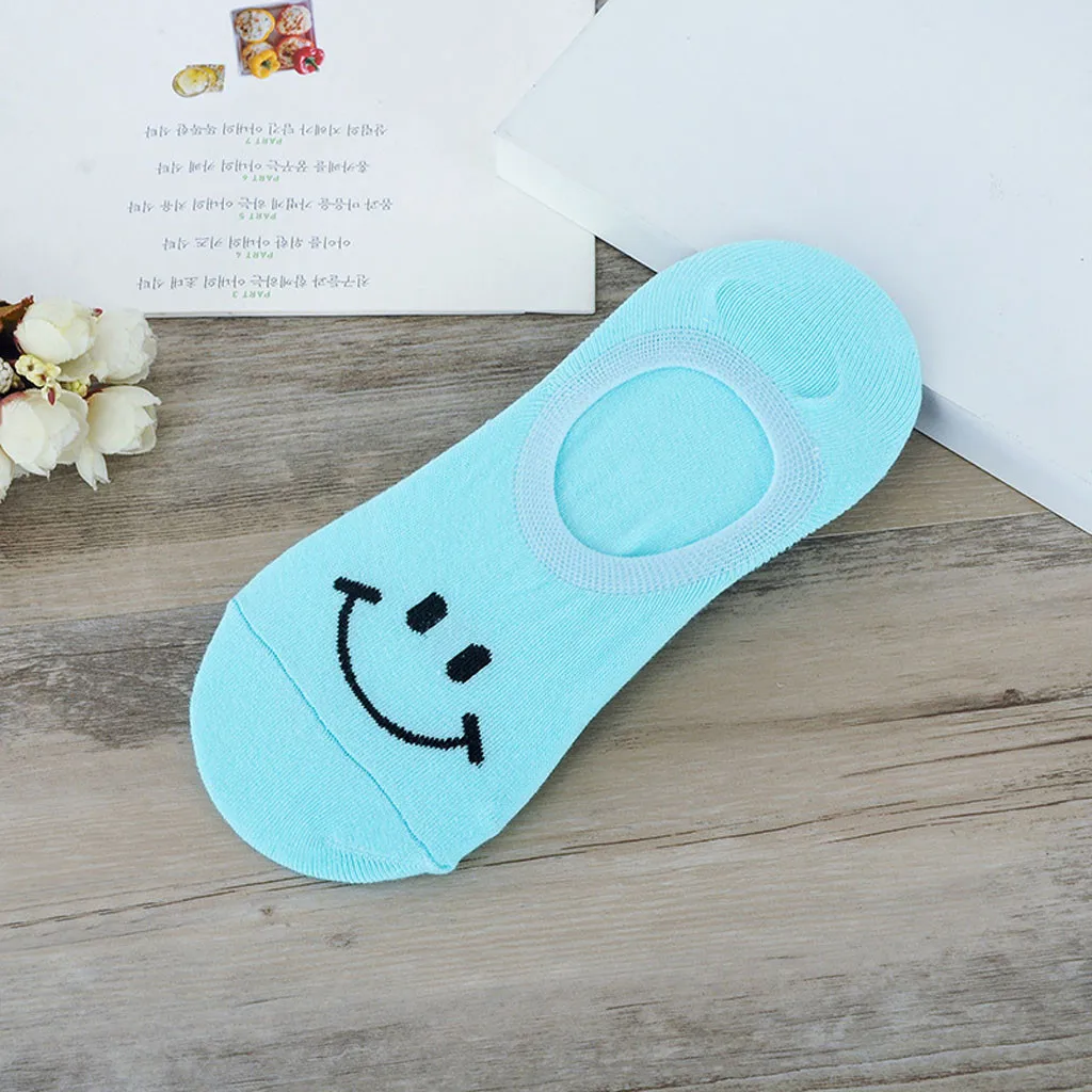 New arrival stylish woman's comfortable simple solid color harajuku smiley print short socks носки calcetines skarpetki 51*
