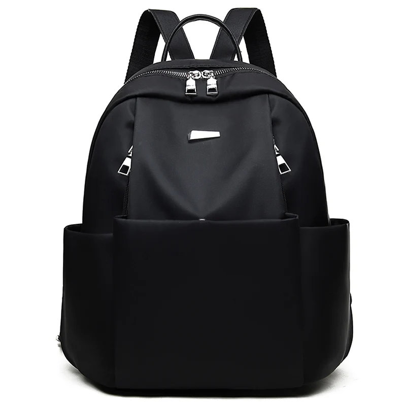 Высокое качество, ткань Оксфорд, женский рюкзак на молнии, школьные сумки для девочек-подростков, маленький рюкзак, женский рюкзак, Mochilas Feminina - Цвет: Black