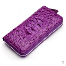 hlt Thai crocodile skin font b women b font Purse girl genuine font b leather b