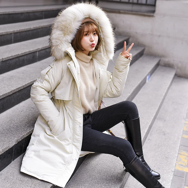 Зимняя женская куртка на каждый день с меховым воротником, зимняя куртка, женский пуховик, хлопковая куртка, женское теплое пальто с капюшоном, парка