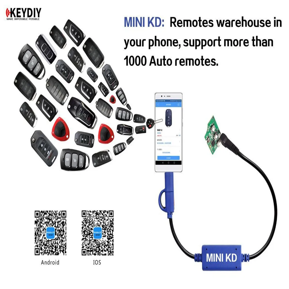 KEYDIY мини KD дистанционный генератор ключей склад в вашем телефоне сделать более 1000 автоматических пультов