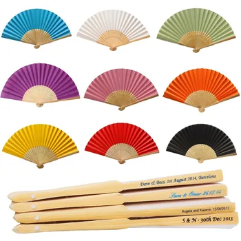 

100Pcs Personalized Folding Paper Hand Fan Fold Vintage Paper Fan Wedding Party Favors Bridal Shower Gift Wedding decoration fan