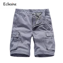 Мужские рабочие хлопковые шорты с несколькими карманами Новая летняя повседневная одежда мужские короткие военные брюки карго размера плюс брендовые шорты
