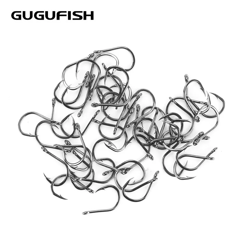 GUGUFISH 100 قطعة/الوحدة #1-#15 عالية الكربون الصلب الصيد هوك الشائكة هوك الصيد معالجة sharp دائم الرقصة ثقب الاكسسوارات Pesca