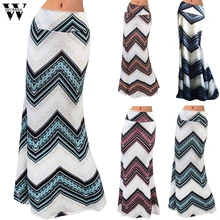 Женская юбка, женская летняя модная юбка, макси юбка с принтом, вечерние, повседневные, пляжные, легкие, новинка, Прямая поставка A24