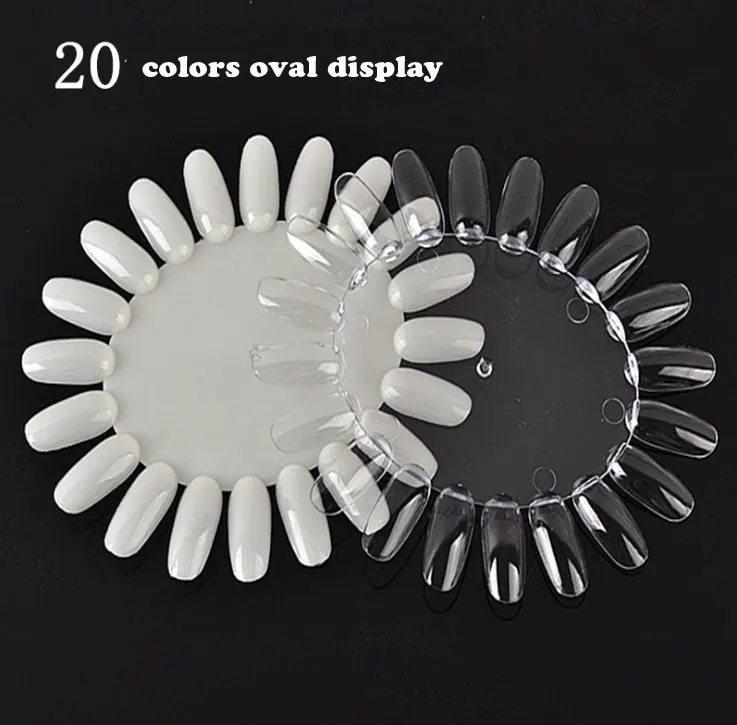 

20PCS UV Gel Nail Polish Color False Nails Display Nail Tips False Tips Nail Art Design Practice White Wheel Tips Display