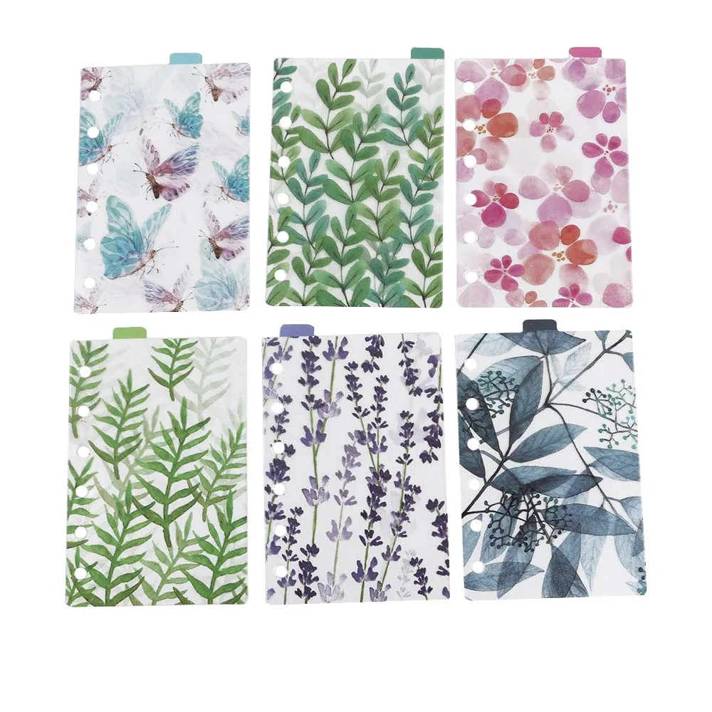 

6PCS/set A5/A6/A7 planner 6 holes color index of notebook pages Paging separators School Stationery working Stationery Supplies