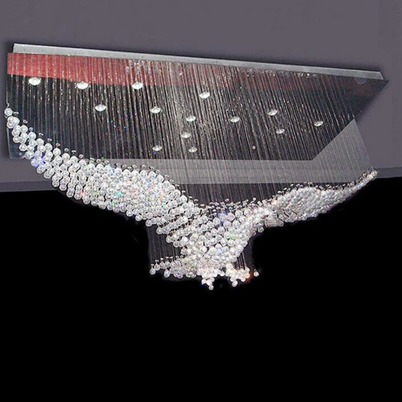 

Free Shipping Eagle Design Modern Crystal Chandelier Light Large LED lustres de cristal L100*W50*H80cm Living Room Lighting