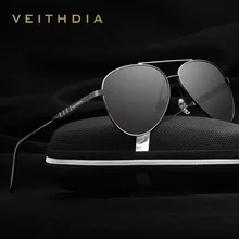 Солнцезащитные алюминиевые очки унисекс VEITHDIA, модные брендовые дизайнерские очки с поляризационными зеркальными стеклами, для женщин и мужчин, модель 6698