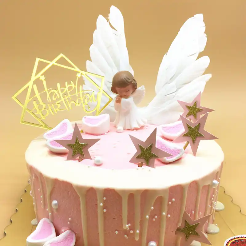 Latex Angel Boy Girl Cake Decoration Feather Cake Topper