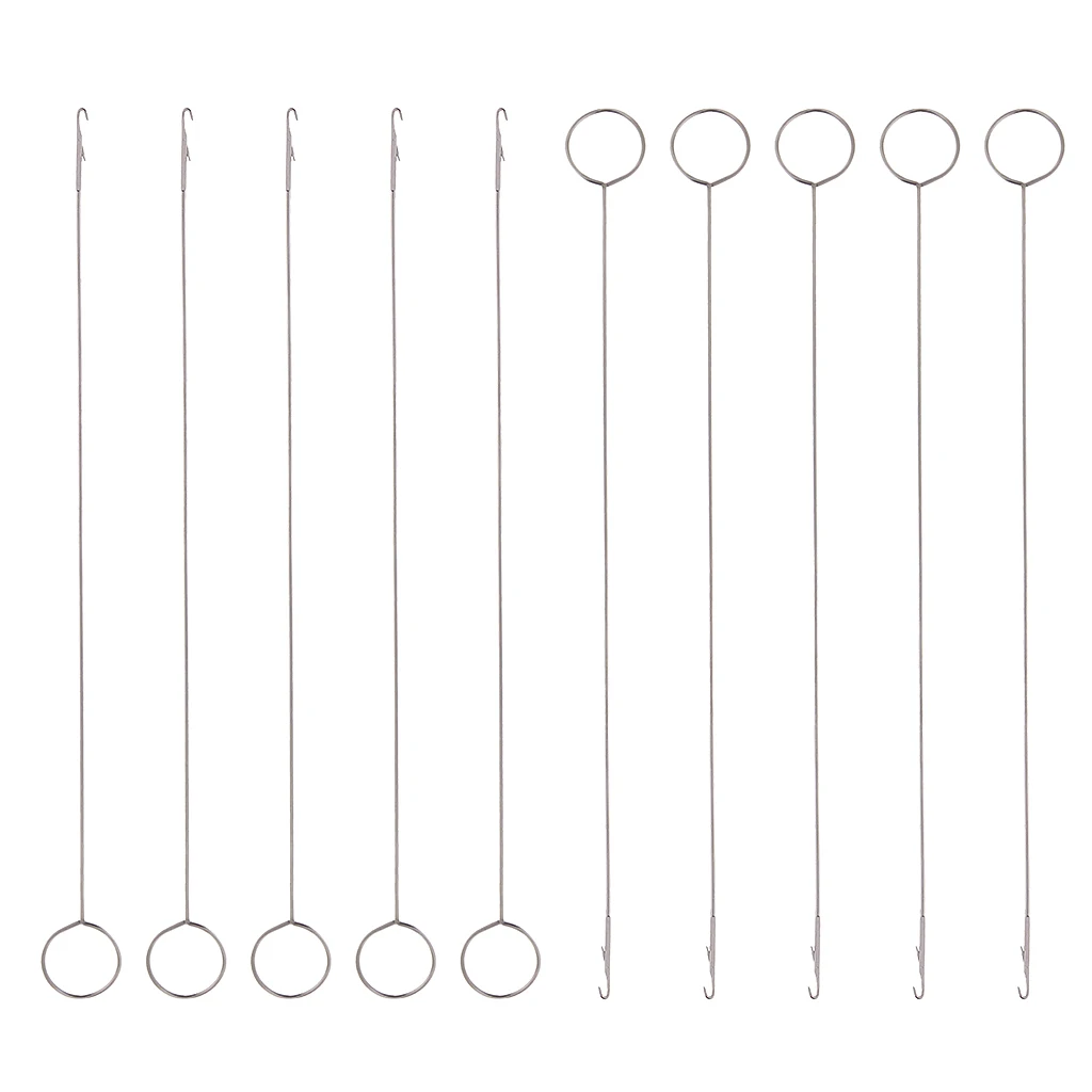 Pack of 10 Latch Hook Eye Loop Turner for Button Loops,Frog Closures String Belts