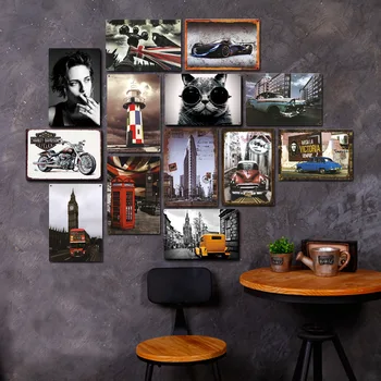 

Vintage Metal Tin Signs Motorcycle Car Wall Poster Decals Plate Painting Bar Club Pub Home Decor Wall Plaque Gift Home Ornaments
