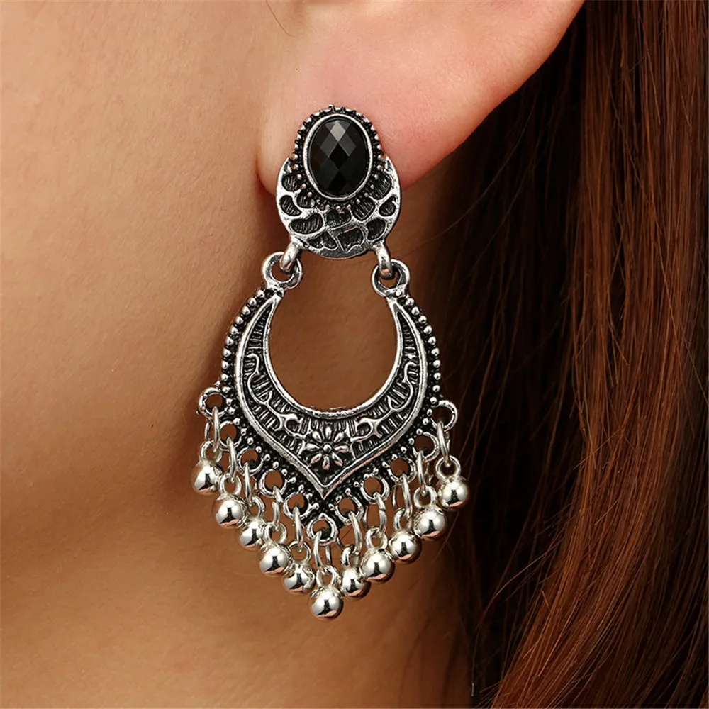 

Fashion Metal Tassel Dangle Earrings Oversize Pendant Long Earrings for Women Gold Silver Ethnic Indian Jewelry Ladies Gift Hot